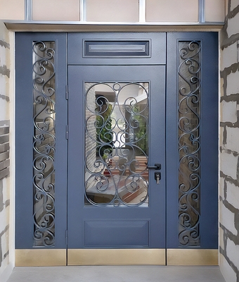 Порошковая дверь с отбойниками и стеклами Порошковая дверь с отбойниками и стеклами